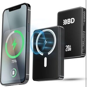 BBD 12000mAh Magnetic Portable Charger Power Bank For iPhone,1 Pack 20 w